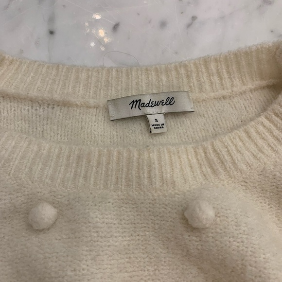 Madewell small bobble sweater cream color alpaca blend GUC - Picture 5 of 6